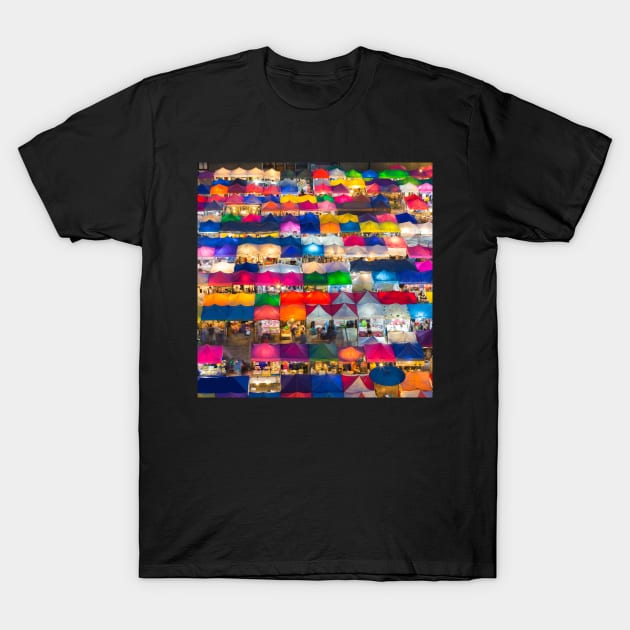 Shopping in a row T-Shirt by Art by Ergate